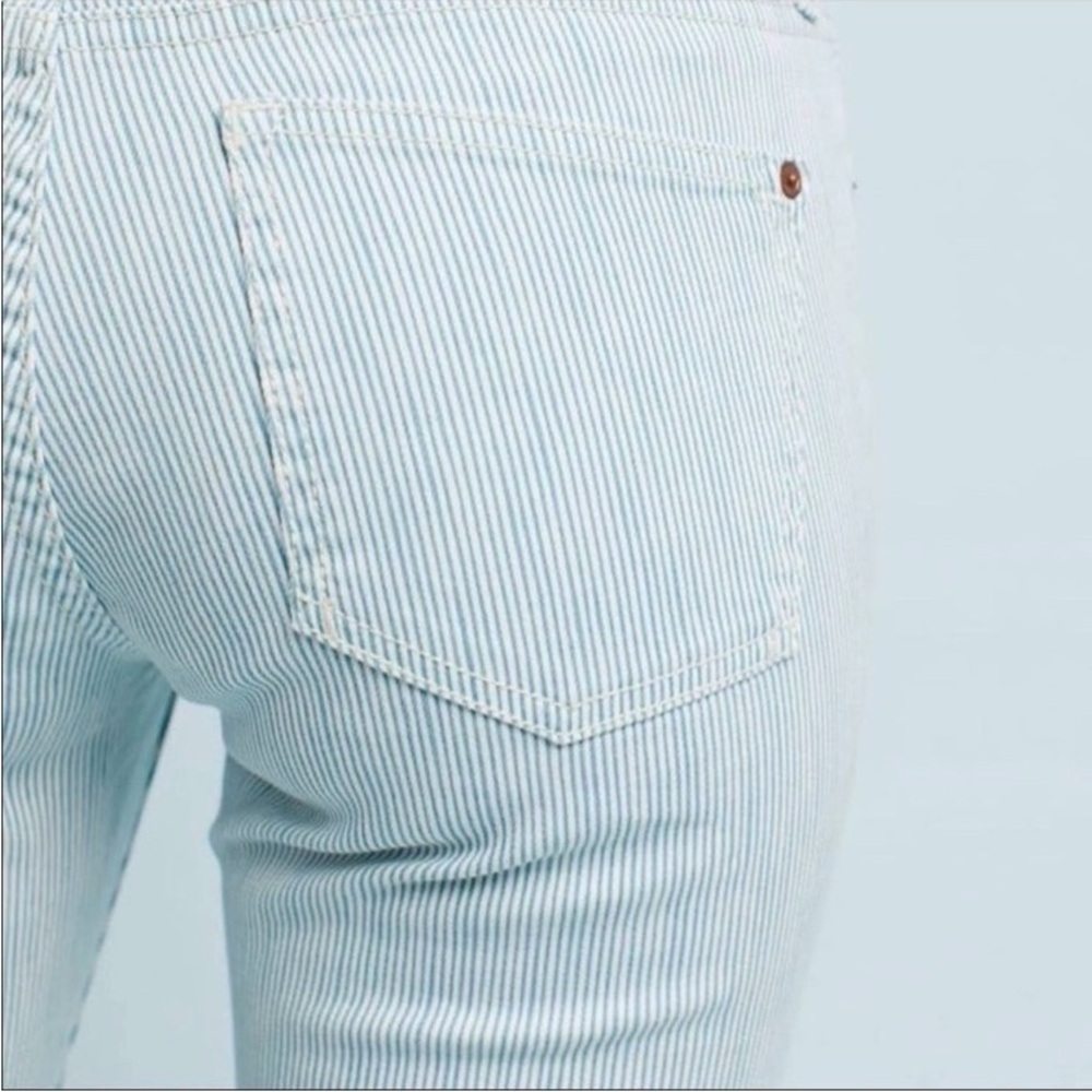 Anthropologie Pilcro Pinstripe Mid Rise Skinny Ankle Jeans Sz 26